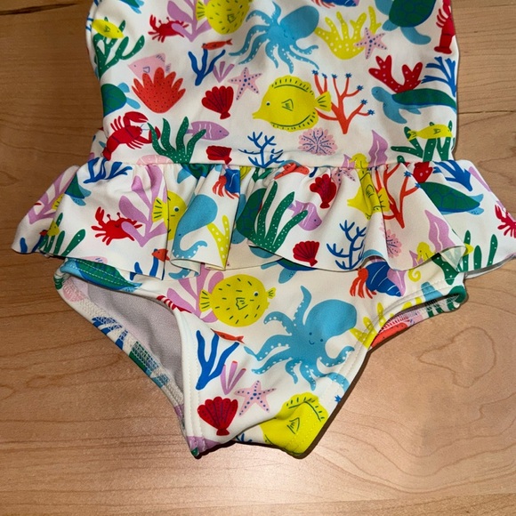 Baby Boden Ocean Animals Swim Suit 9-12 months 🦞Ruffle Swim Mini Boden 🐟 - Picture 3 of 6